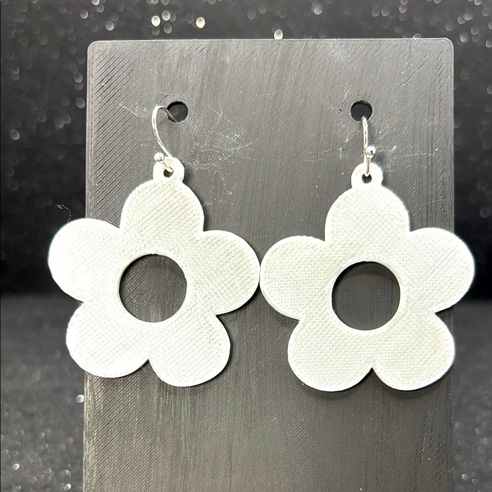Elegant White Flower Earrings